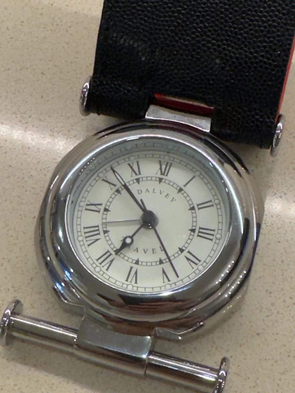 Men’s Red and Black Travel Clock Watch